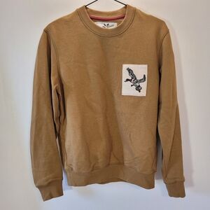Chevignon Mustard Brown Patch Togs Nut 2027 Crewneck Sweater - Xs